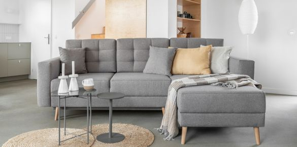 Scandinavian-style living room with Asgard Corner Sofa